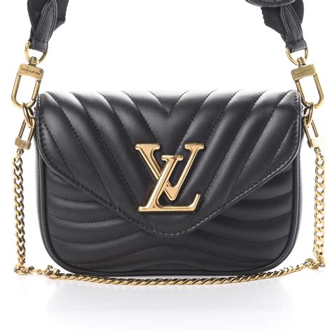 lv new wave multi|LOUIS VUITTON Calfskin New Wave Multi Pochette Black.